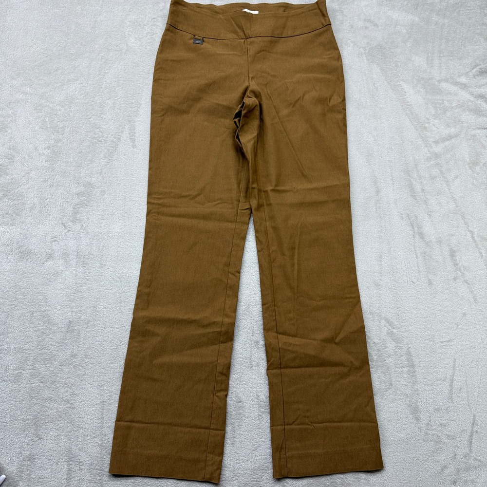 Lisette‎ L Montreal Pants Women's 8 Pull On Brown Slim Leg Stretch Chic Trousers
